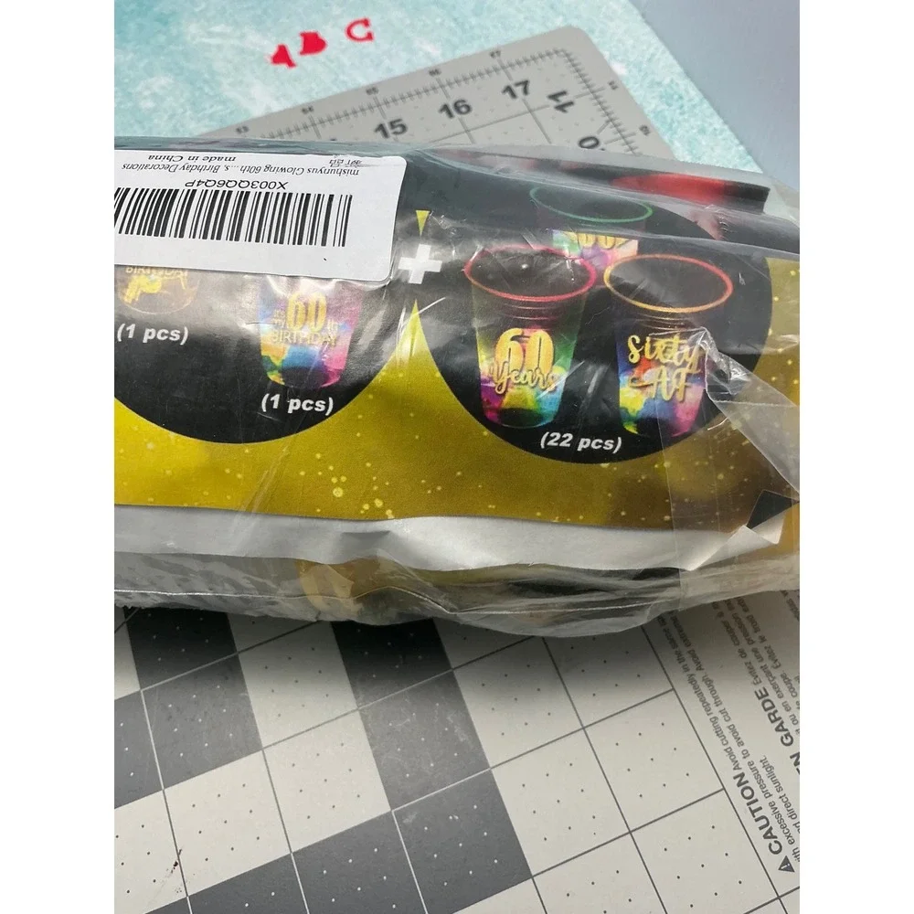 60th Birthday Glow In The Dark Party Cups - Fun Sixtieth Celebration‎ Supplies
